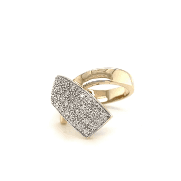 9ct Yellow Gold Fancy 1.00ct Diamond Cross-over Dress Ring