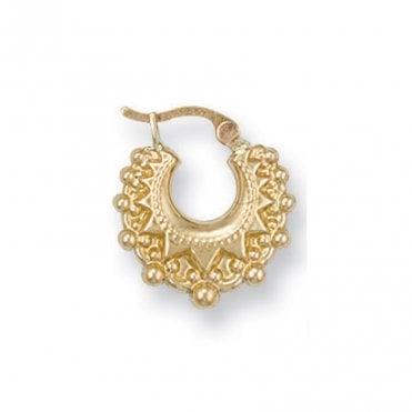 9ct Yellow Gold Fancy Creole Earrings