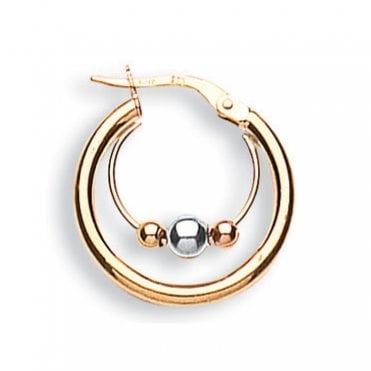 9ct Yellow Gold Fancy Double Hoop Earrings