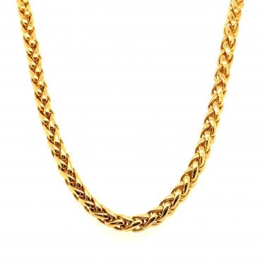 9ct Yellow Gold Fancy Heavy Spiga Necklace/Chain - 18