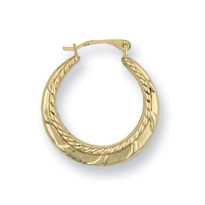 9ct Yellow Gold Fancy Rope Twist Creole Earrings