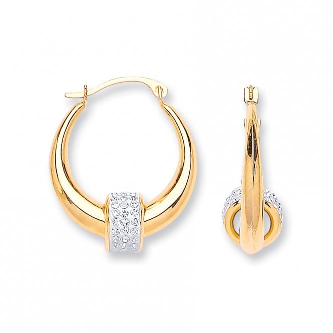 9ct Yellow Gold Gem Set Ball Hoops Earrings