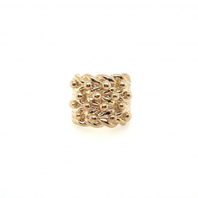 9ct Yellow Gold Large Solid 4 Row Traditional Keeper Ring - 22mm Y