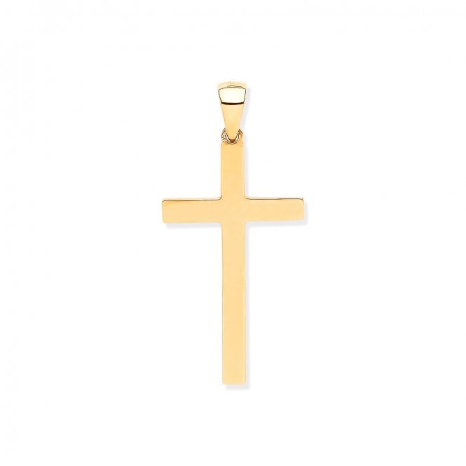9ct Yellow Gold Medium 46mm Polished Cross Pendant