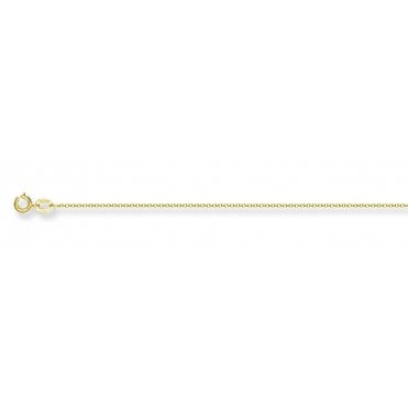 9ct Yellow Gold Micro Belcher Chain 1mm 18