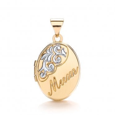 9ct Yellow Gold Mum Locket Pendant