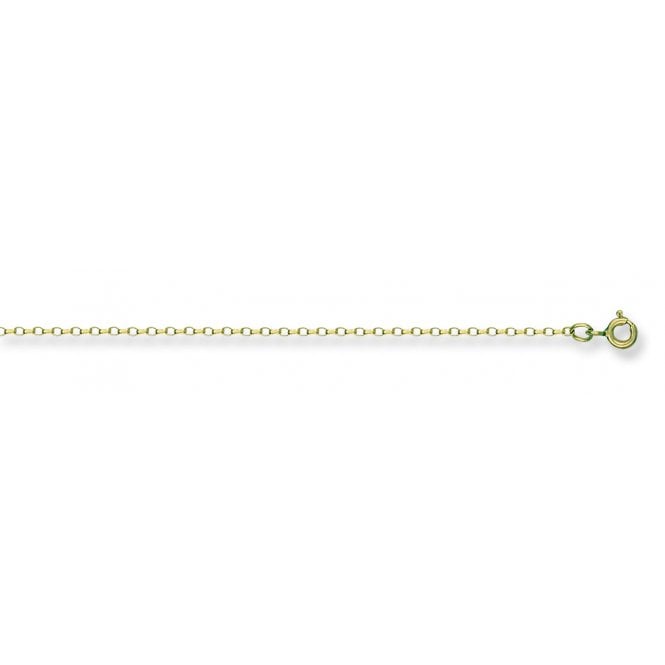 9ct Yellow Gold Open Diamond Cut Belcher Chain 1.5mm 20"