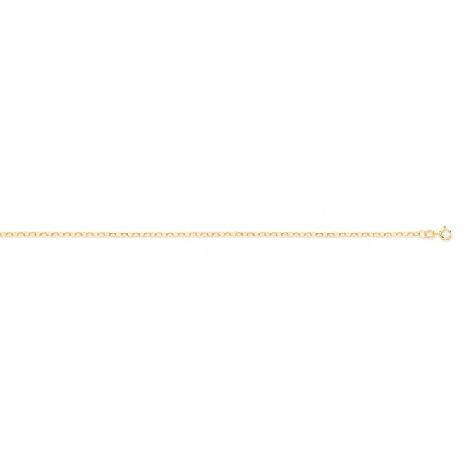 9ct Yellow Gold Open Diamond Cut Belcher Chain 2.2mm 16"- 24"