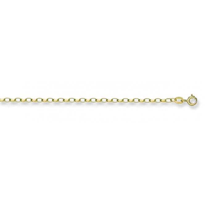 9ct Yellow Gold Open Diamond Cut Belcher Chain 2.2mm 20"