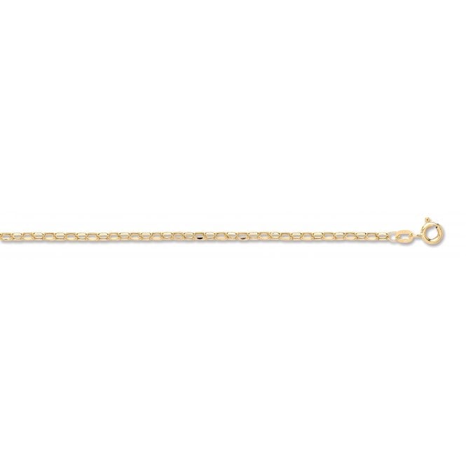 9ct Yellow Gold Oval Belcher Chain 2.5mm 24"