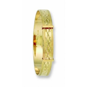 9ct Yellow Gold Patterned Baby Bangle