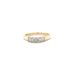 9ct Yellow Gold Princess Cut 5 Stone 0.50ct Diamond Engagement Ring