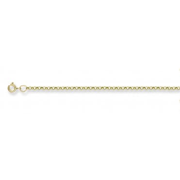9ct Yellow Gold Round Belcher Chain 1.5mm 20