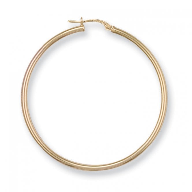 9ct Yellow Gold Round Hoop Earrings