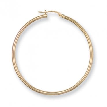 9ct Yellow Gold Round Hoop Earrings
