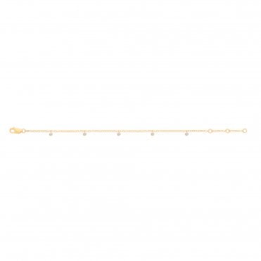 9ct Yellow Gold Rub-Over 0.10ctw Diamond Bracelet