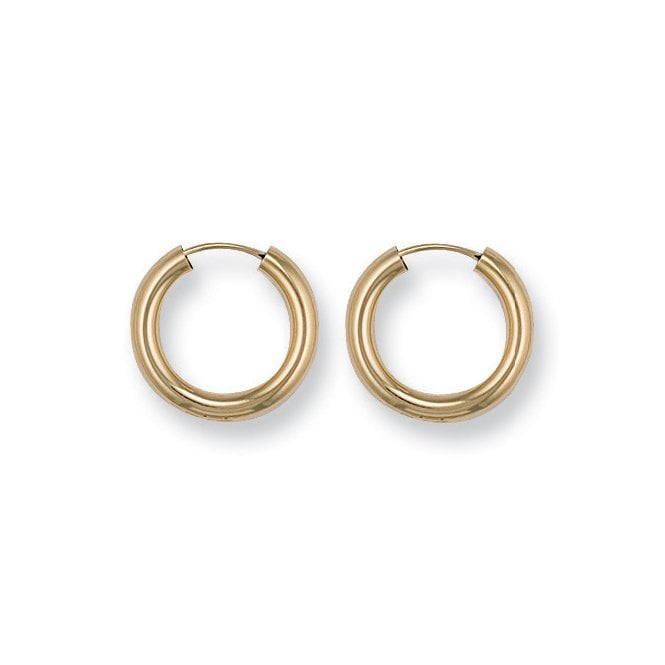 9ct Yellow Gold Small Tube Earrings