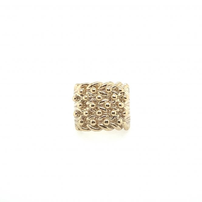 9ct Yellow Gold Traditional 5 Row Keeper Ring - 20mm - Size W