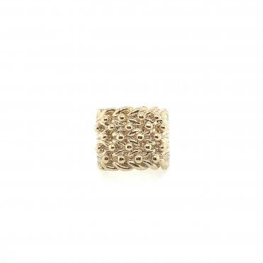 9ct Yellow Gold Traditional 5 Row Keeper Ring - 20mm - Size W