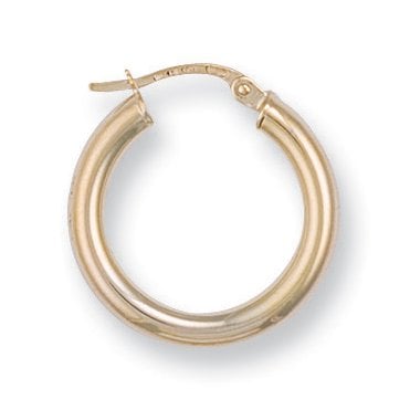 9ct Yellow Gold Tube Hoop Earrings