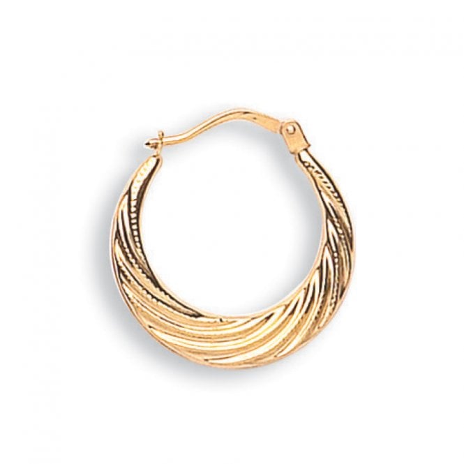 9ct Yellow Gold Twist Style Creole Earrings