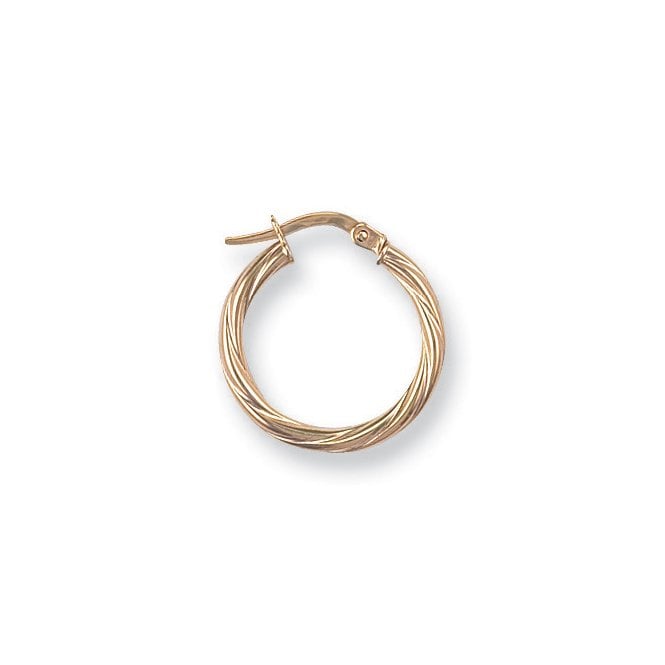 9ct Yellow Twisted Creole Earring