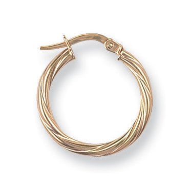 9ct Yellow Twisted Creole Earring