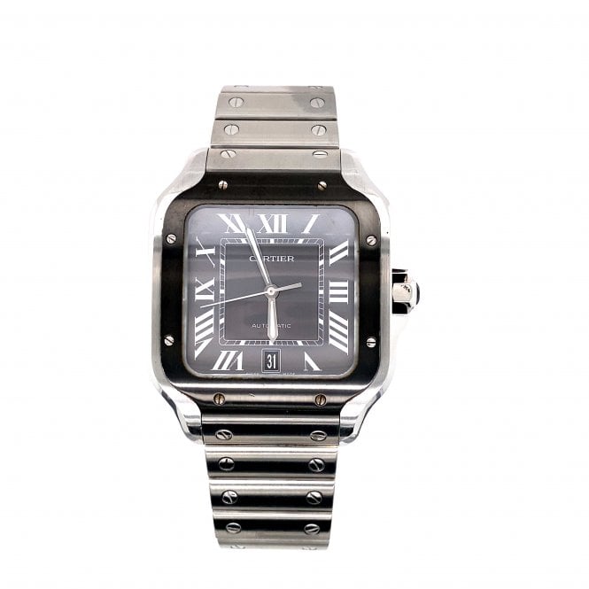 Cartier Santos De Large- Stainless Steel Grey/Black Dial Mens Watch - WSSA0037 - 2021