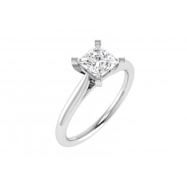 Platinum Cushion Cut Lab Diamond Solitaire Ring