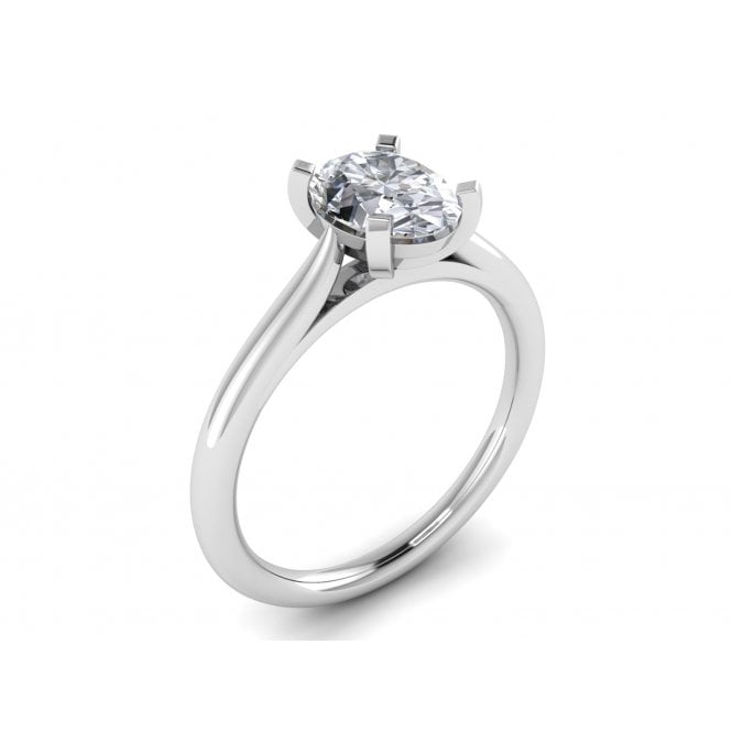 Platinum Oval Cut Lab Diamond Solitaire Ring