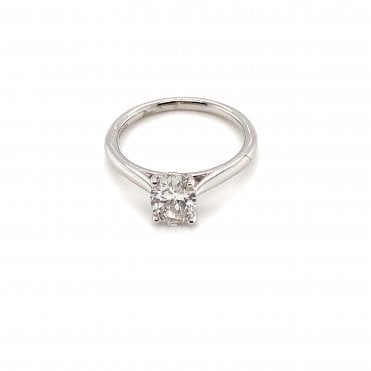 Platinum Oval Cut Lab Grown Diamond Solitaire Ring 1.05ct