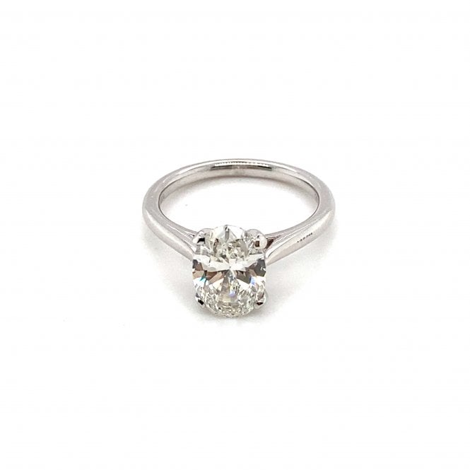 Platinum Oval Cut Lab Grown Diamond Solitaire Ring 2.06ct