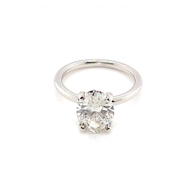 Platinum Oval Cut Lab Grown Diamond Solitaire Ring 3.05ct