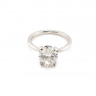 Platinum Oval Cut Lab Grown Diamond Solitaire Ring 3.05ct