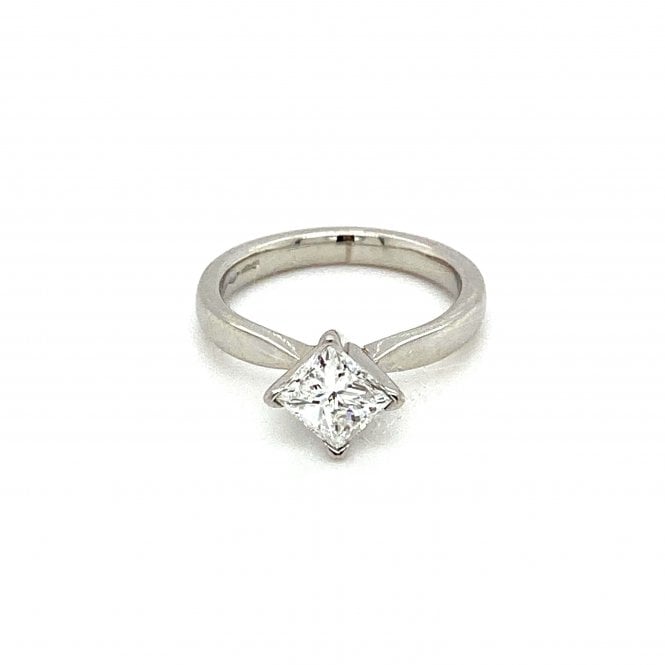 Platinum Princess Cut Diamond Solitaire Ring