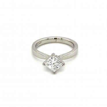 Platinum Princess Cut Diamond Solitaire Ring
