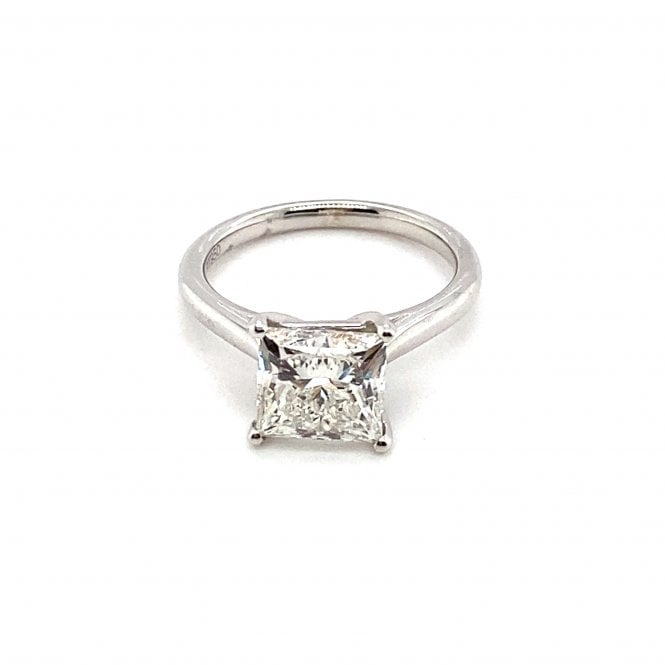 Platinum Princess Cut Lab Grown Diamond Solitaire Ring 3.06ct