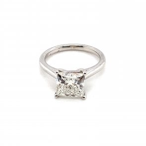 Platinum Princess Cut Lab Grown Diamond Solitaire Ring 3.06ct