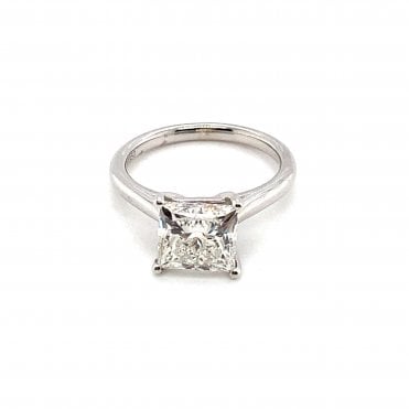 Platinum Princess Cut Lab Grown Diamond Solitaire Ring 3.06ct