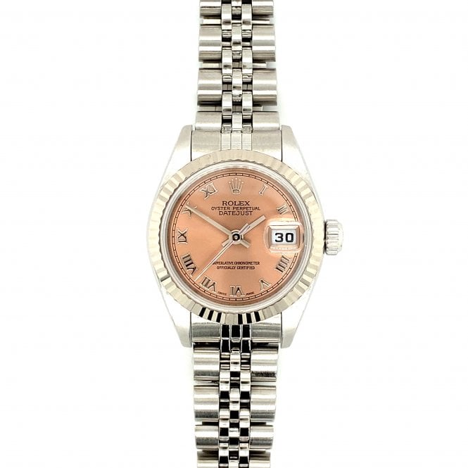 Pre-Owned Rolex Watches Pre-Owned Ladies Rolex Datejust - Salmon Roman Numeral Dial Watch - 79174 - 2000