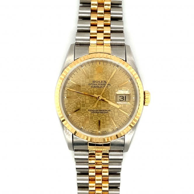 Pre-Owned Rolex Watches Pre-Owned Men's Rolex Datejust - Champagne Jubilee Dial Watch - 16233 - 1990