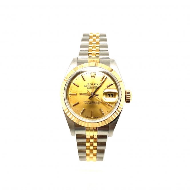Pre-Owned Rolex Watches Pre-Owned Rolex Datejust Lady - Champagne Baton Dial - 69173 - 1996