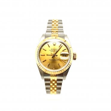 Pre-owned Ladies Rolex Datejust - Bi-Metal Champagne Dial Watch-69173-1996