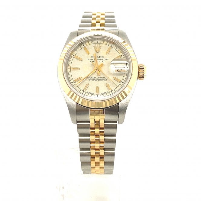 Pre-Owned Rolex Watches Pre-Owned Rolex Datejust Lady - Cream Anniversary Jubilee Baton Dial - 69173- 1990