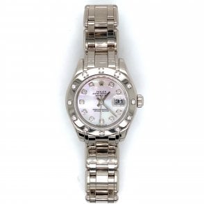 Datejust Lady Pearlmaster Watch - 18ct White Gold Diamond Dial/Bezel - 80319 - 2006