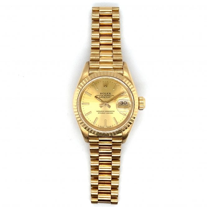 Pre-Owned Rolex Watches Pre-Owned Datejust Lady - 18ct Yellow Gold Champagne Dial Watch - 69178 - 1991