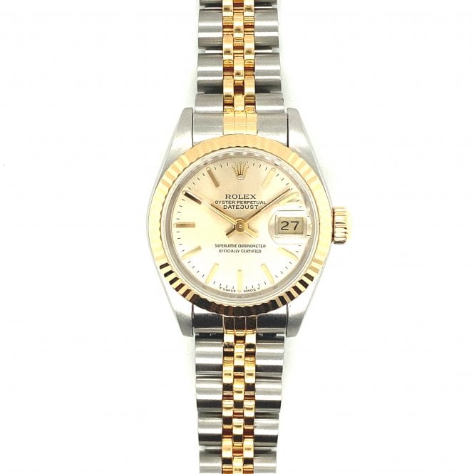 Pre-Owned Rolex Watches Pre-Owned Datejust Lady - Bi Metal Champagne Baton Dial - 69173 - 1995