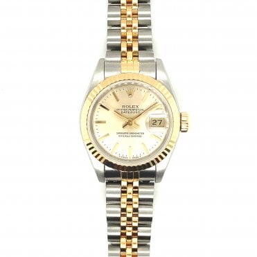 Pre-Owned Ladies Bi Metal Champagne Dial Datejust Rolex Watch