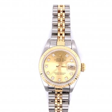 Pre-Owned Datejust Lady Bi-Metal Champagne Diamond Dial - 69173 - 1990