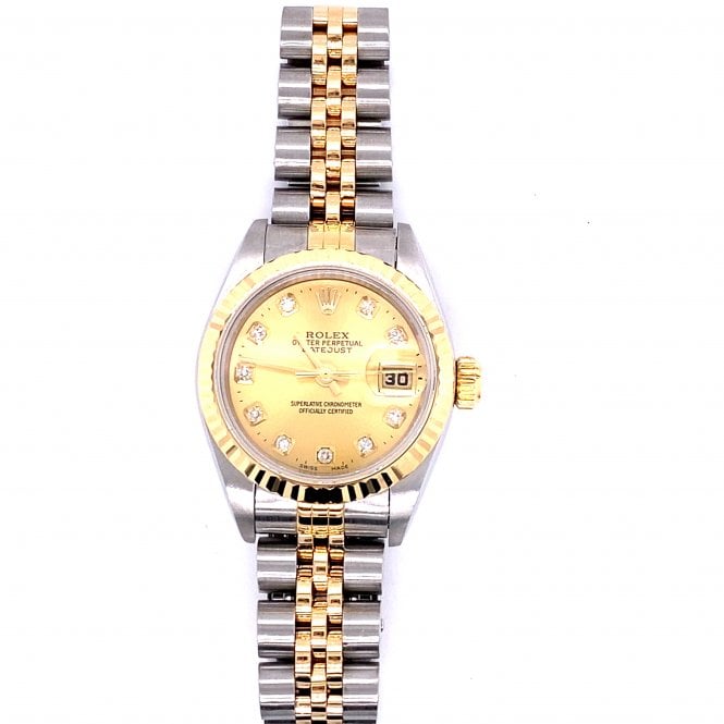 Pre-Owned Rolex Watches Pre-Owned Datejust Lady Bi-Metal Champagne Diamond Dial - 69173 - 1995